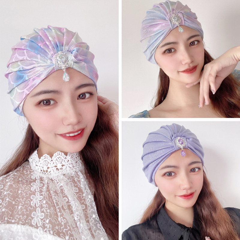 泳帽女长发布料舒适不勒头时尚水泳帽