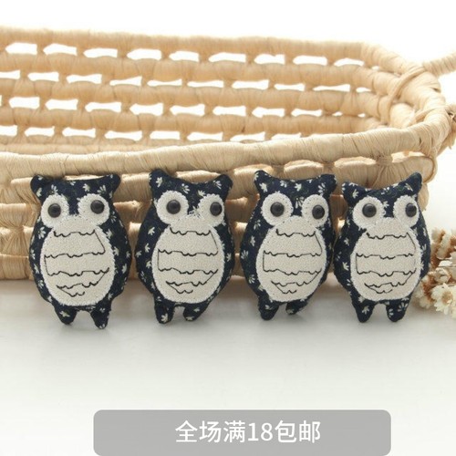 日韩风森女系棉麻布艺猫头鹰胸针