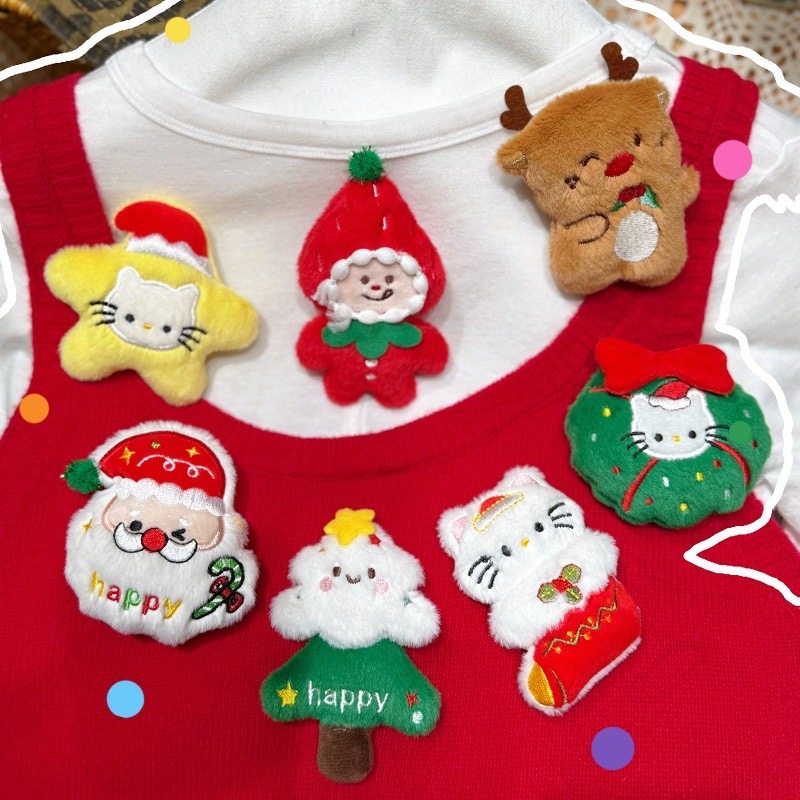 圣诞系列胸针可爱毛绒公仔别针圣诞节装饰品衣服包包配饰