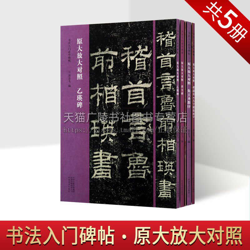 原大放大对照书法入门碑帖(全5册)翁志飞王立奎 褚遂良大字阴符经乙瑛碑集王圣教序王羲之兰亭序曹全碑字帖临摹鉴赏范本书籍
