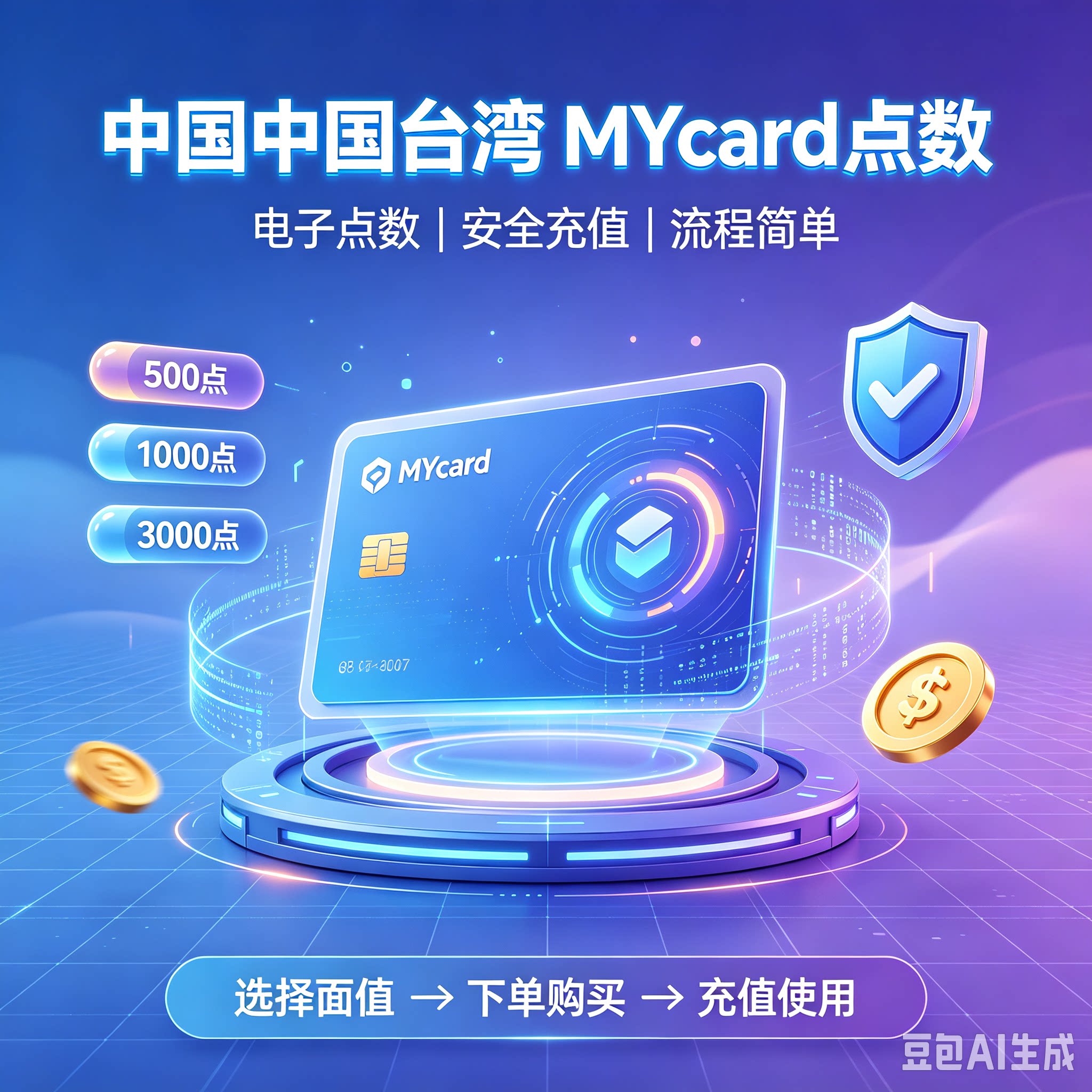Mycar卡台湾點數卡  秒发胡 碟 金币充值天堂台服1000 5000 10000