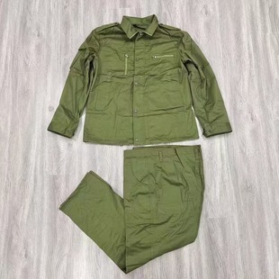 退役老货冬季工作服加厚训练服上绿下蓝涤卡套装