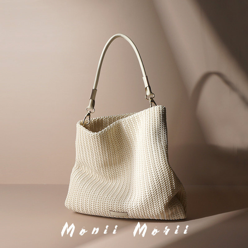 怪兽君小众慵懒风大容量编织包包女2025新款通勤托特包单肩高级感,箱包皮具/热销女包/男包,托特包,淘宝优惠券,粉丝福利购,淘宝优惠卷