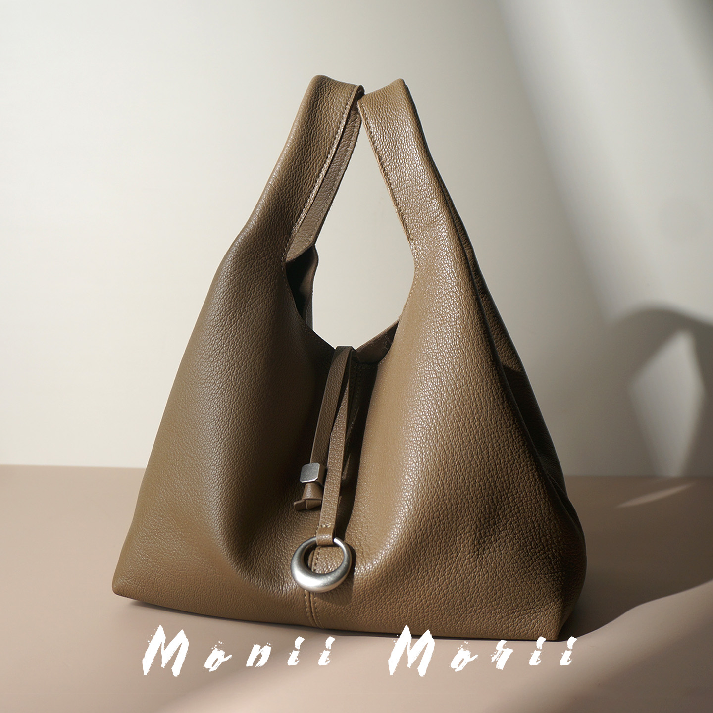 怪兽君真皮水桶包菜篮子包斜挎包