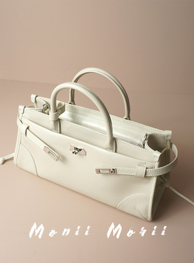 怪兽君2025新款高级感凯莉包头层牛皮手提包复古真皮单肩包大容量