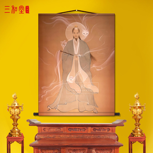 道家郭守真画像狐黄白柳灰五大仙家狐狸挂画东北出马堂口胡家供奉