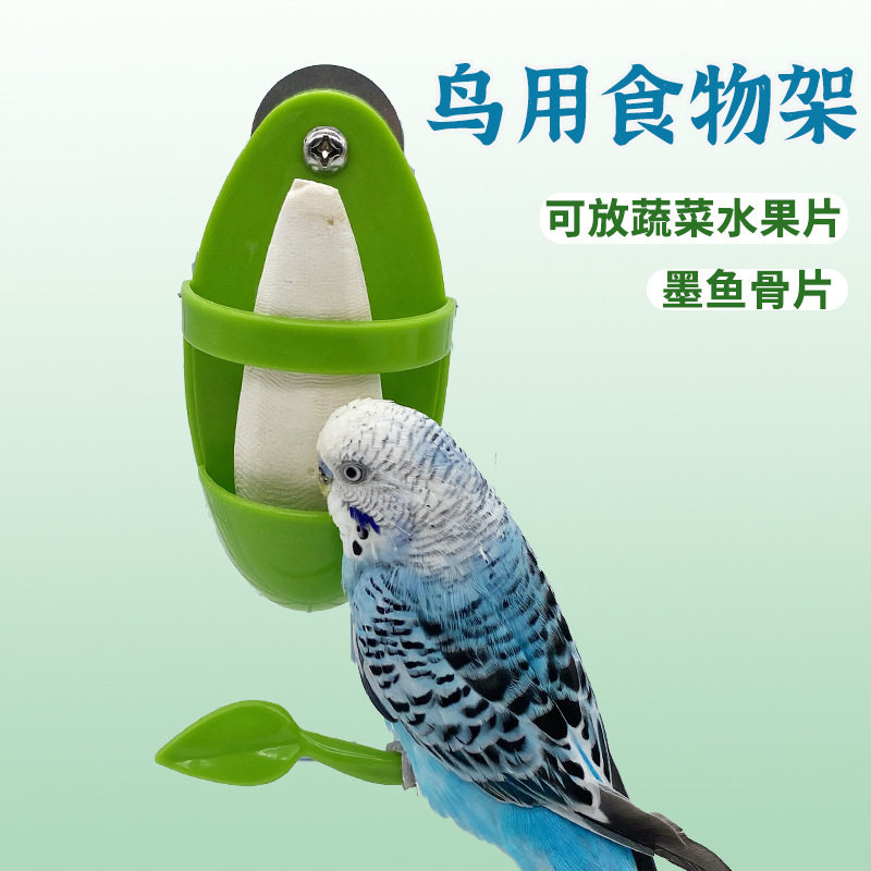 鹦鹉鸟墨鱼骨架喂食盒虎皮水果蔬菜筐觅食盆站架水果叉宠物鸟用品