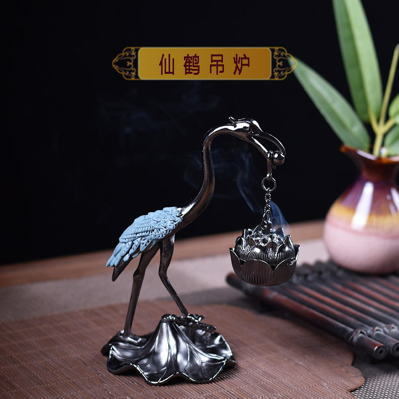 仙鹤莲花香炉悬挂式家用香炉图片