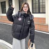 现货新款贴标加厚连帽男女同款黑色羽绒服外套8056p295k448，女装羽绒服，浙宝186