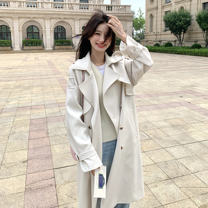 韩系设计感收腰气质风衣外套女2025春秋季新款显瘦时尚温柔风上衣图片