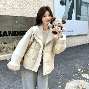 手发图新款皮毛拼接羽绒服90绒外套 8185p315k498图片