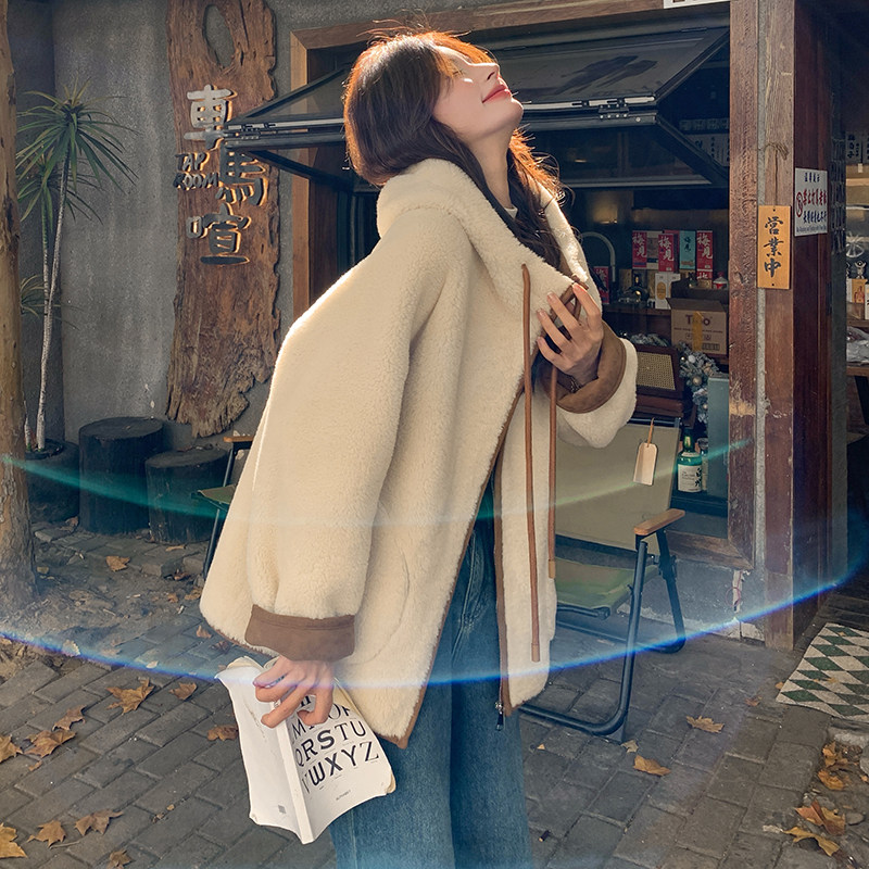 现货秋冬连帽皮毛一体加厚毛毛外套8058p195k288,女装棉衣/棉服,浙宝186