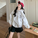 重工喷绘连帽宽松休闲冲锋衣外套8071p165k238，女装短外套，2B186