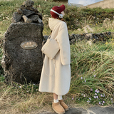 【现货】连帽宽松长款皮毛一体大衣外套2512p195k288有买家秀，女装皮草，浙宝186