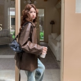 主推款宽松版皮衣外套8111p155k228，女装皮衣，2B186