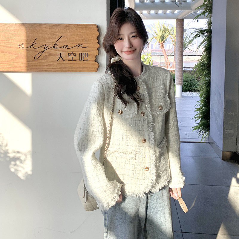 春新款主推金丝拉毛小香风外套8062p145k208,女装短外套,2B186