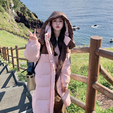 现货秋冬撞色拼接连帽加厚羽绒服2507p300k528，女装羽绒服，浙宝186