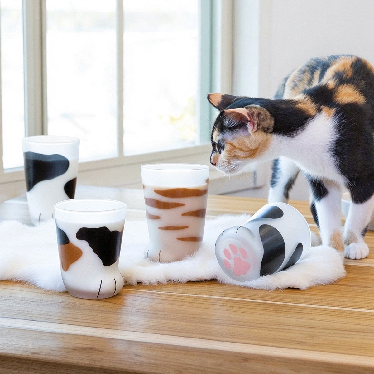 日本进口Aderia猫脚造型玻璃杯