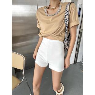 摩登197夏季新款韩版修身骑行裤休闲运动打底裤薄款短裤女6660