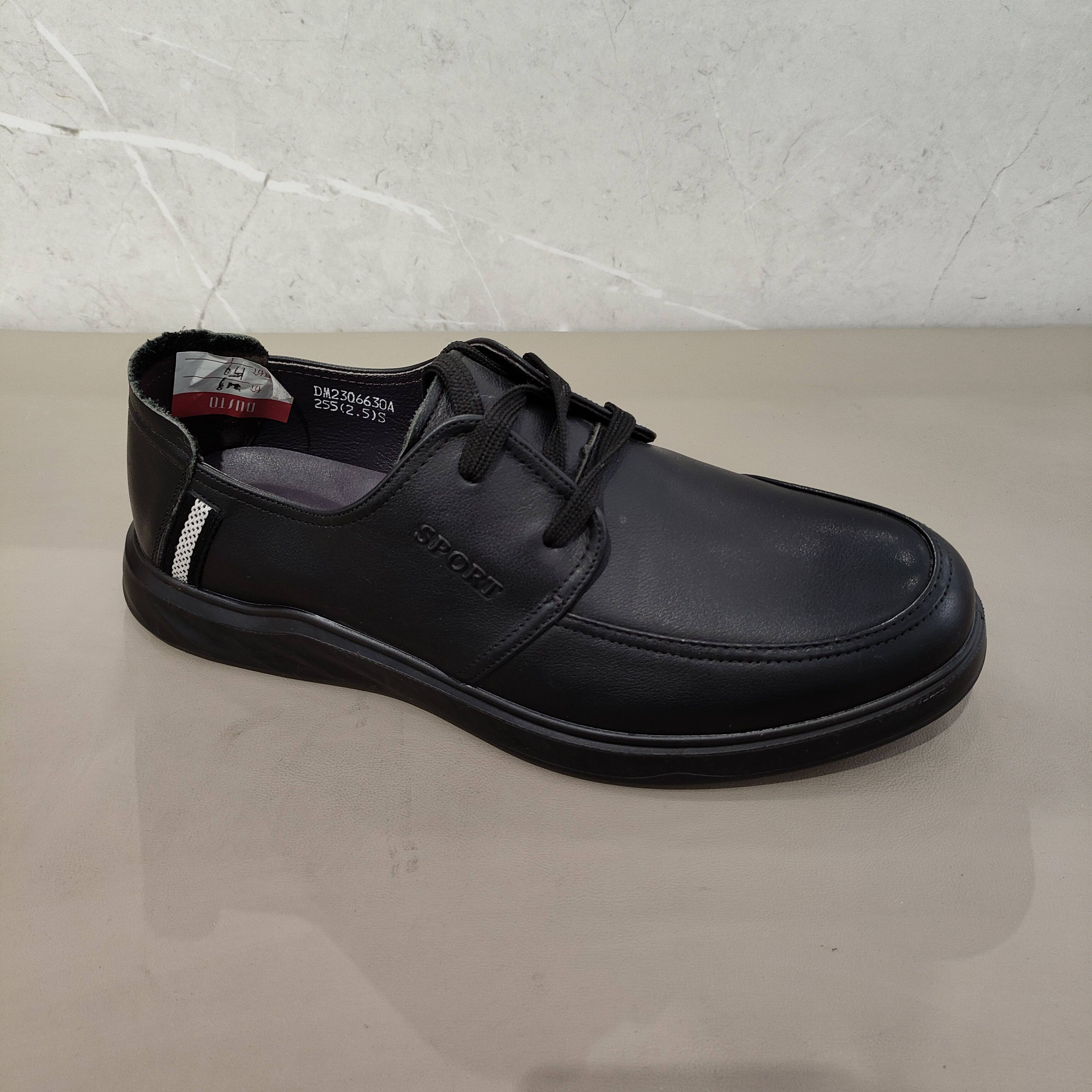 大东真皮男鞋2023秋新款中年爸爸圆头软底休闲皮鞋系带男单鞋6630