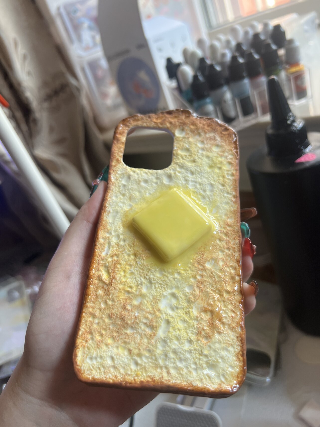 iphone苹果14promax仿真黄油奶酪吐司面包定制手机壳vivo华为oppo