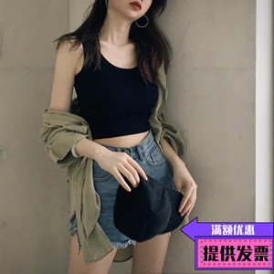 爵士舞蹈背心街舞韩版嘻哈女露肚脐打底衫学生练功演出服纯色上衣