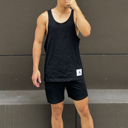 Nike/耐克Jordan男子透气运动休闲棉质窄肩撸铁背心 DX9586-010