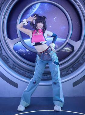 现货守望先锋cos服 LE SSERAFIM联动 女团cosplay 朱诺cos服