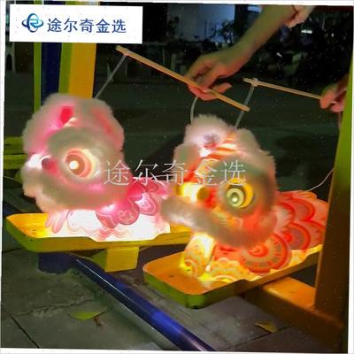 醒狮发光灯笼手持2026马年新款diy材料包新年T春节过年氛围感神