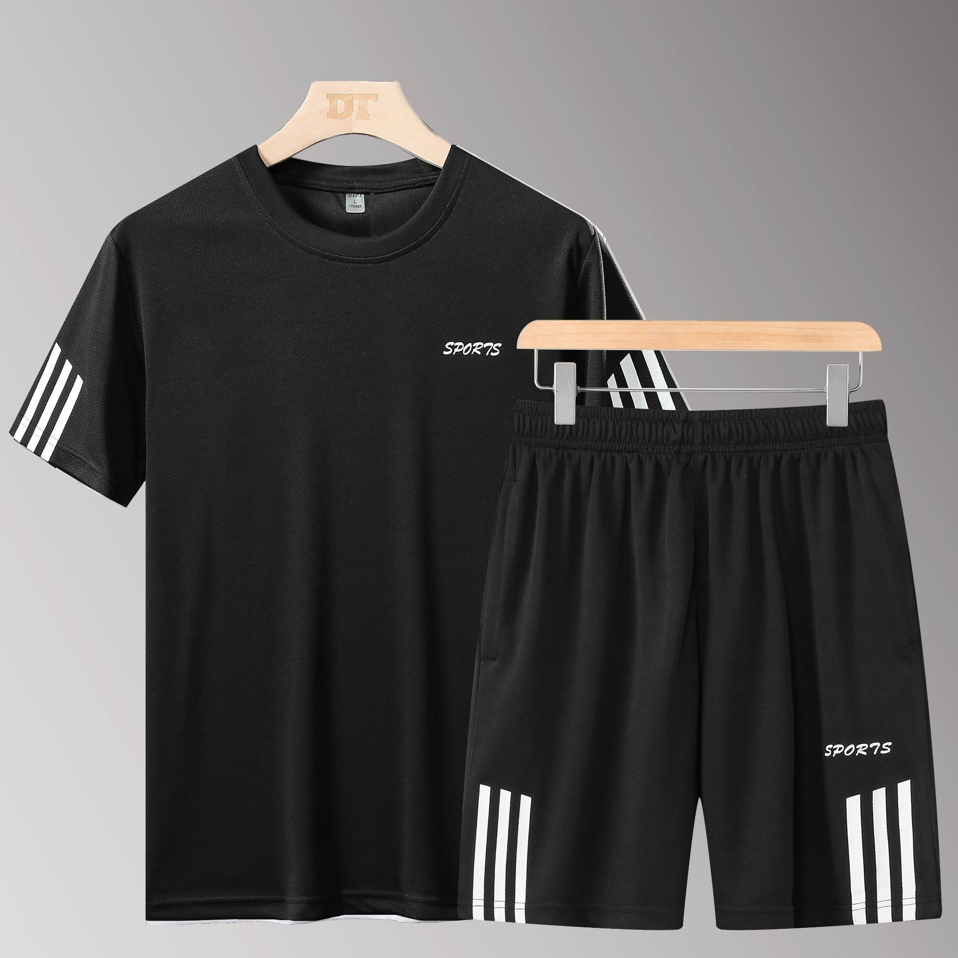 T恤速干夏装情侣套装男士休闲运动套装网眼短袖套装运动服透气,男装休闲套装,星座1712-1