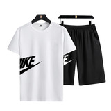 男士短袖T恤套装2021夏装夏季潮牌休闲圆领一套个性帅气衣服男装，男装休闲套装，星座1712-1