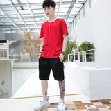 夏季新款韩版t恤短袖男两件套男士运动服男式休闲运动套装男潮，男装休闲套装，星座1712-1