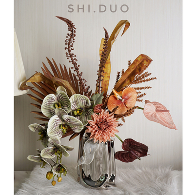 侘寂风仿真花艺轻奢客厅摆放秋色花束美拉德花艺套装花样板房假花