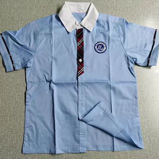广利街小学生同款校服男女童夏季短袖衫可绣标定制logo英伦风校服