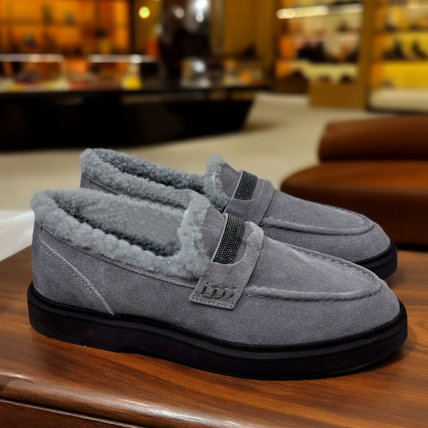 羊羔毛毛鞋女加绒保暖套脚棉鞋