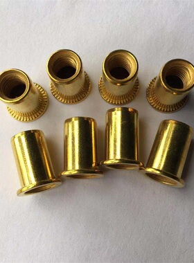 GB17880.1铜平头圆柱铆螺母铜平头光面拉铆螺母黄铜拉帽铜螺母