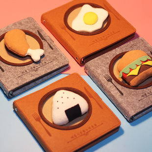 可爱ins日记本菜谱笔记本活页手帐本文创意礼物 美食吃货本子个性