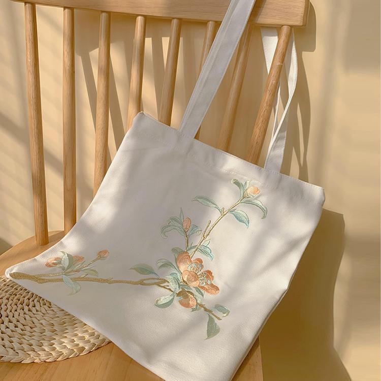 （微瑕款2）新中式刺绣帆布包斜挎手提袋国风2025新款大容量女