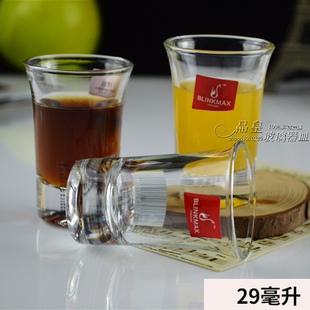【12只装】29ml玻璃小酒杯敞口烈酒白酒杯子弹头一口杯家用酒店