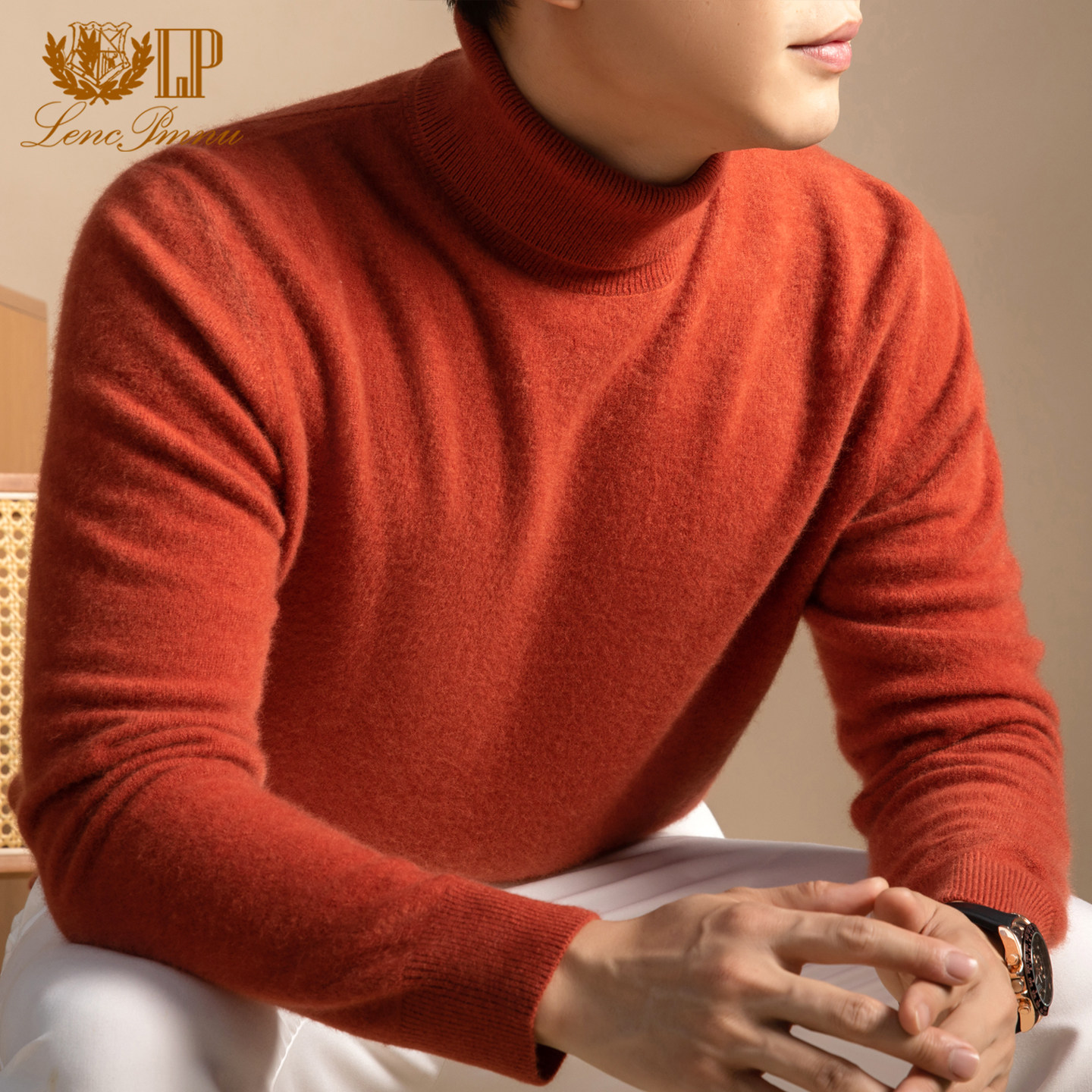 LP正品鄂尔多斯市产100%纯山羊绒衫男高翻领针织羊毛衫毛衣打底衫,男装,羊绒套衫,淘宝优惠券,粉丝福利购,淘宝优惠卷