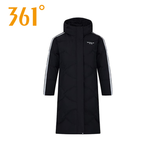 361°休闲运动风女款连帽长款羽绒服保暖加厚冬季外套562449302
