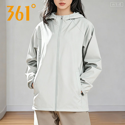 361绒里风衣女2026春季新官方正品女款宽松运动厚外套562542053A