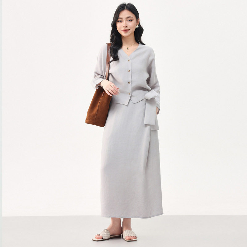 墨麦客文艺风裙子套装2026夏季新款气质通勤女装搭配一整套10227.
