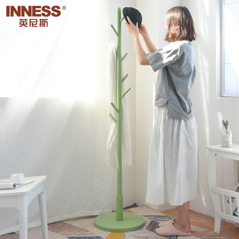 简约现代 简易实木衣帽架落地创意衣架英尼斯挂衣架卧室衣服架子