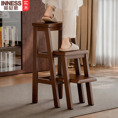 英尼斯实木室内多功能登高梯凳