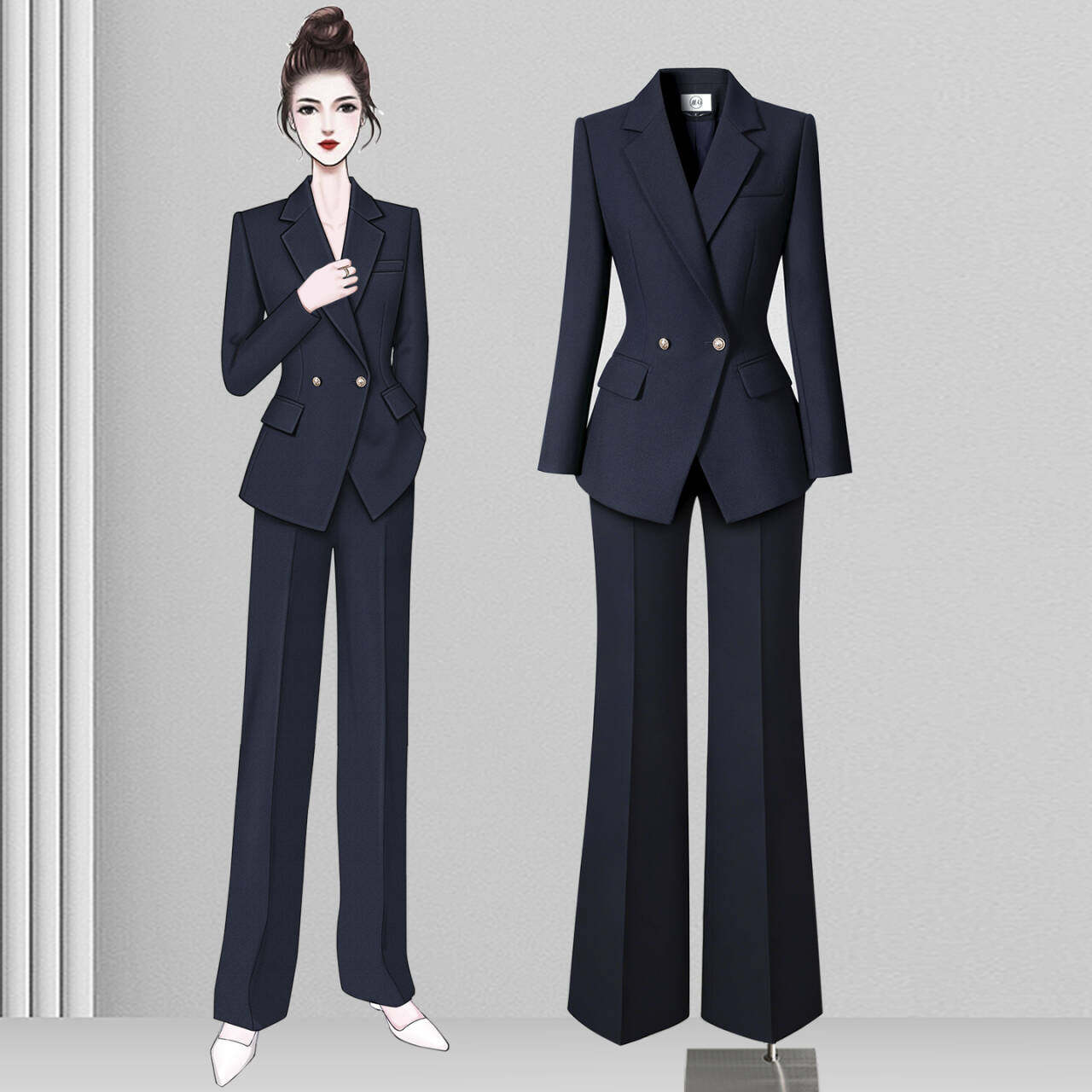 西装套装女2026新款简约气质干练通勤面试职业西服正装高端工作服