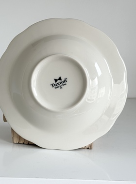 TUXTON白瓷釉下彩盘子菜盘家用2025新款深盘沙拉盘西餐盘酒店餐具