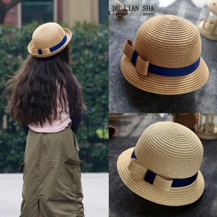 夏男女宝宝帽子儿童草帽沙滩遮阳帽女童公主帽太阳男童夏天凉帽