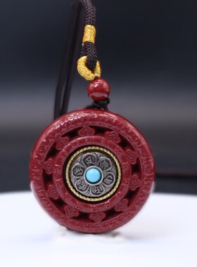 保真高含量朱砂吊坠六字真言