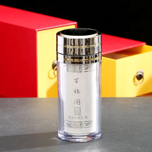 银杯子999纯银水杯雪花银内胆杯便携迷你足银茶杯熟银保温杯送礼